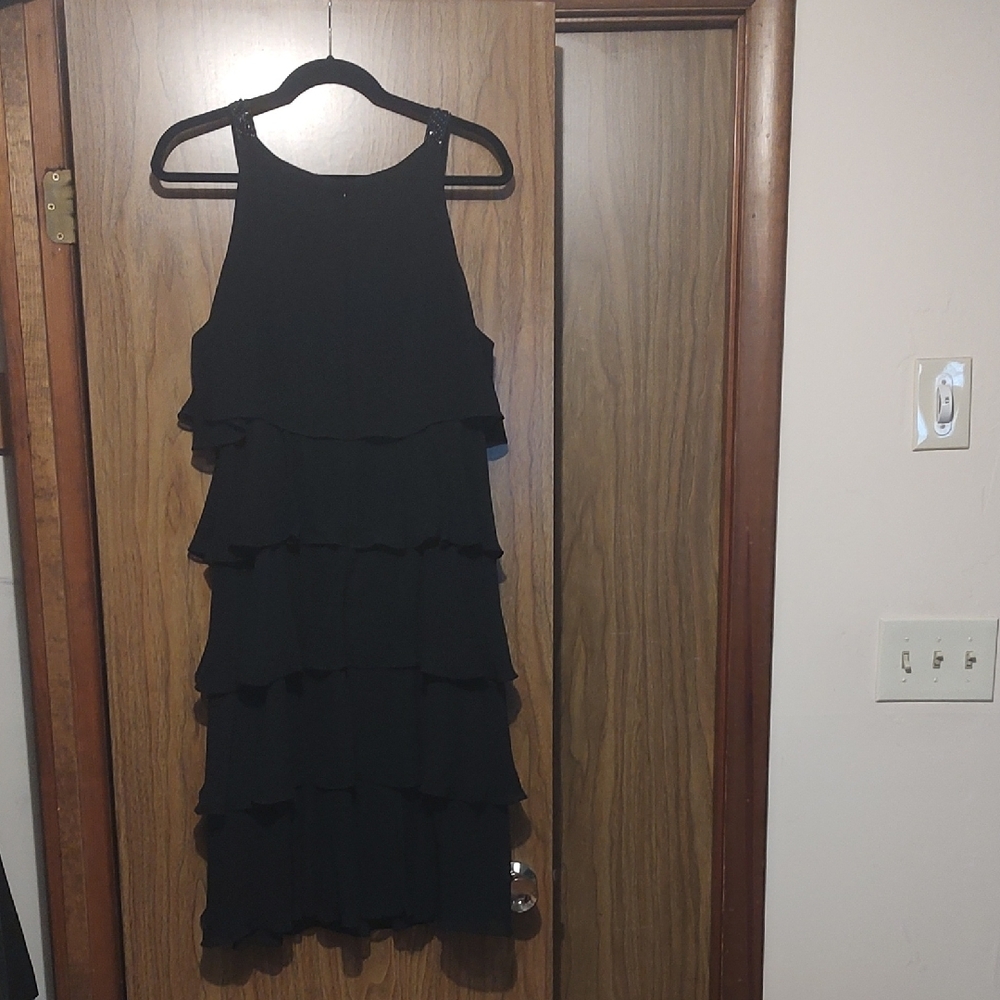 dressbarn Black Layered Midi Dress - Picture 5 of 7
